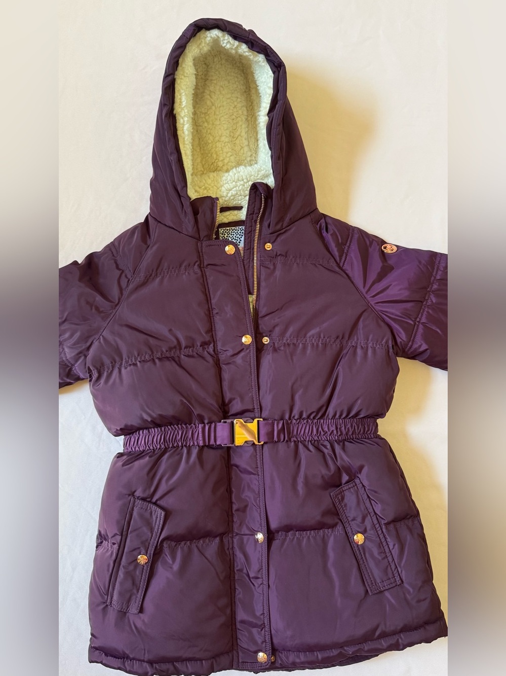 Kensie Girl Hooded Puffer Coat in Deep Plum 14/16